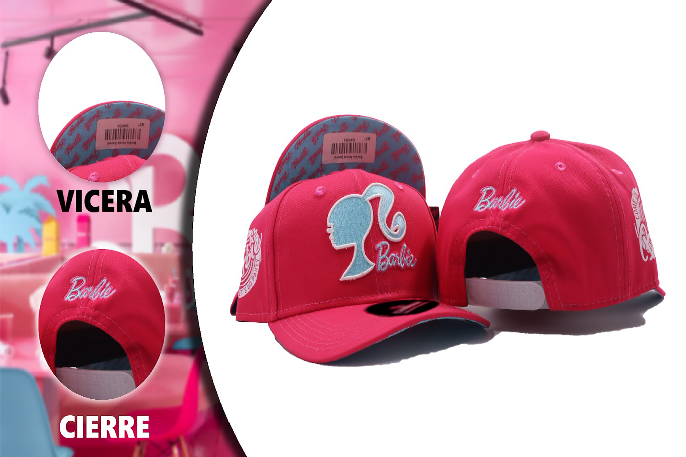 CHARMA - Gorra Infantil Rosada Barbie